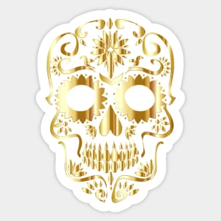 Sugar Skull Gold Sticker